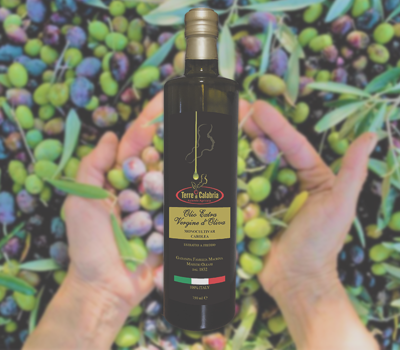 Olio monocultivar carolea extravergine d'oliva terre di calabria