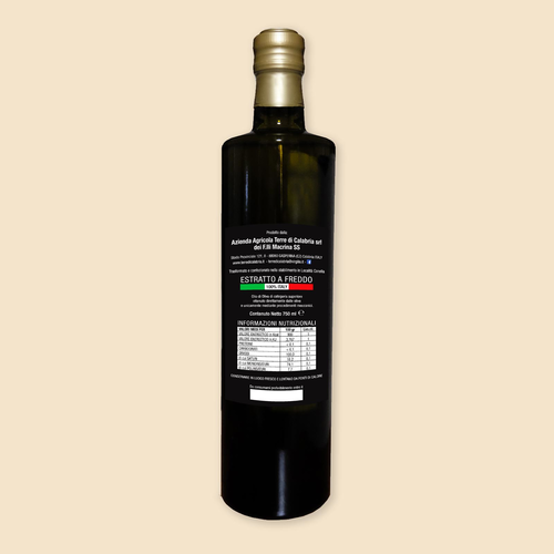 Olio extra vergine di oliva monocultivar carolea bottiglia di vetro da 750ml gasperina catanzaro calabria